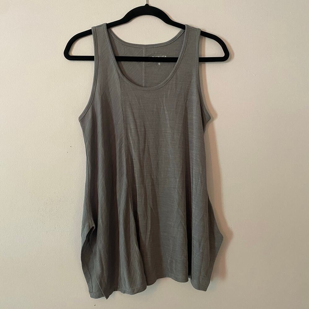 Athleta Gray Sleeveless Tank Top Long Ribbed Loungewear Athleisure Women size XS